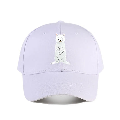 White Cartoon Cat Plush Decor Toy Baseball Cap