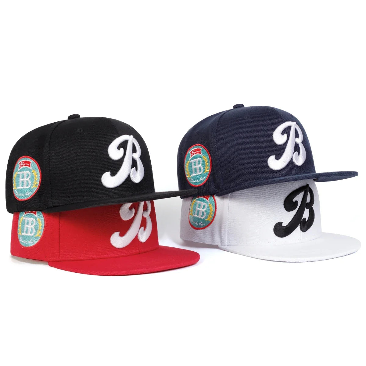 Unisex B Letter Embroidery Hip-hop Hats Snapback Caps Spring Autumn Outdoor