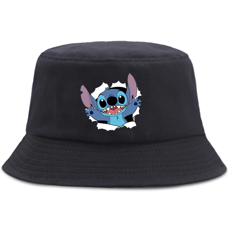 Lilo Stitch Cotton Foldable Bucket Hat Women Hat Boys Girls Fishing Hunting Cap