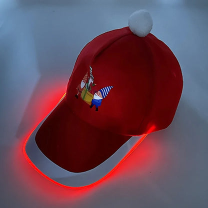 2025 Christmas Cartoon LED Luminous Hat Glowing Baseball Cap Men Women Winter Light Up
