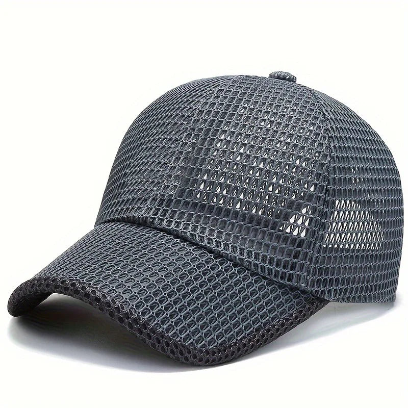 Men's Solid Color Mesh Breathable Baseball Cap