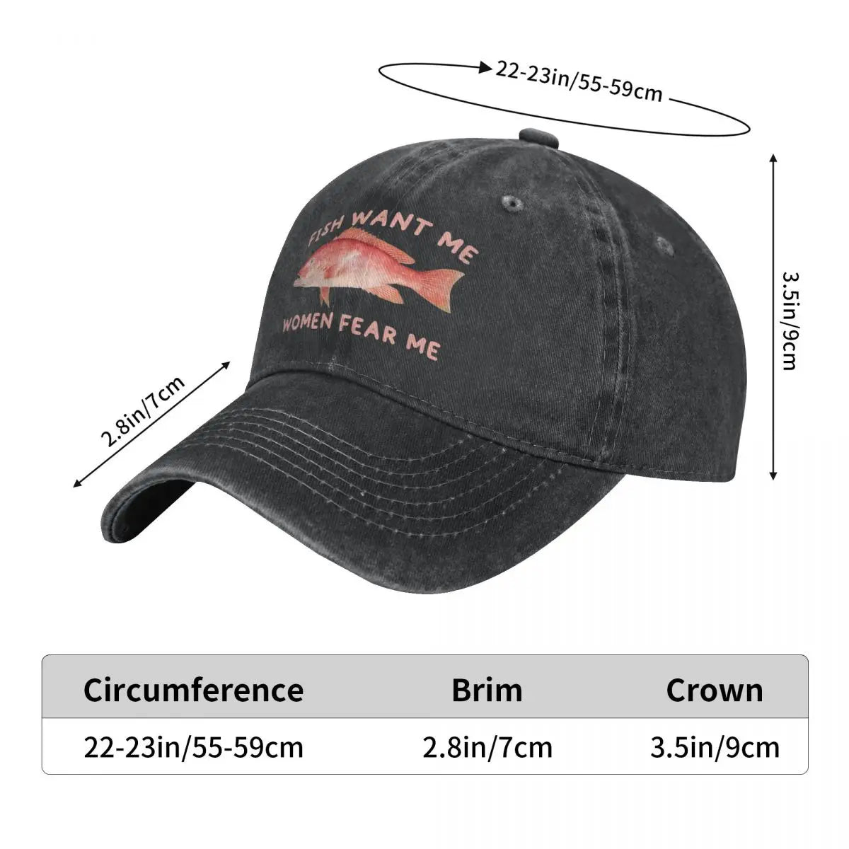 Fish Want Me Women Fear Me Classic Baseball Cap