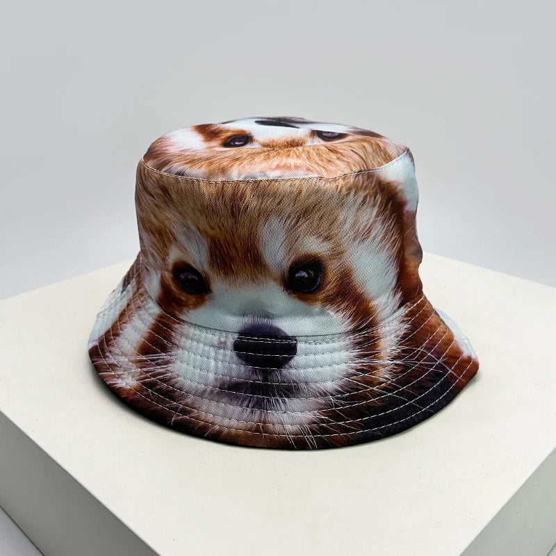 New Unisex Funny Animal Print Cute Bucket Hats
