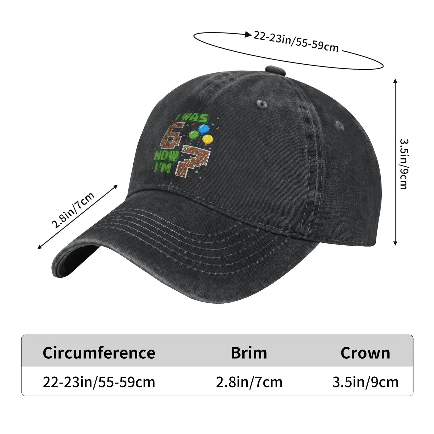 I was 6 Now Im 7 Video Gamer Birthday Boy Gift Casual Baseball Cap
