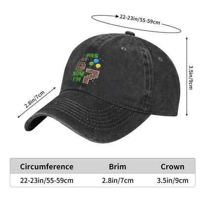 I was 6 Now Im 7 Video Gamer Birthday Boy Gift Casual Baseball Cap