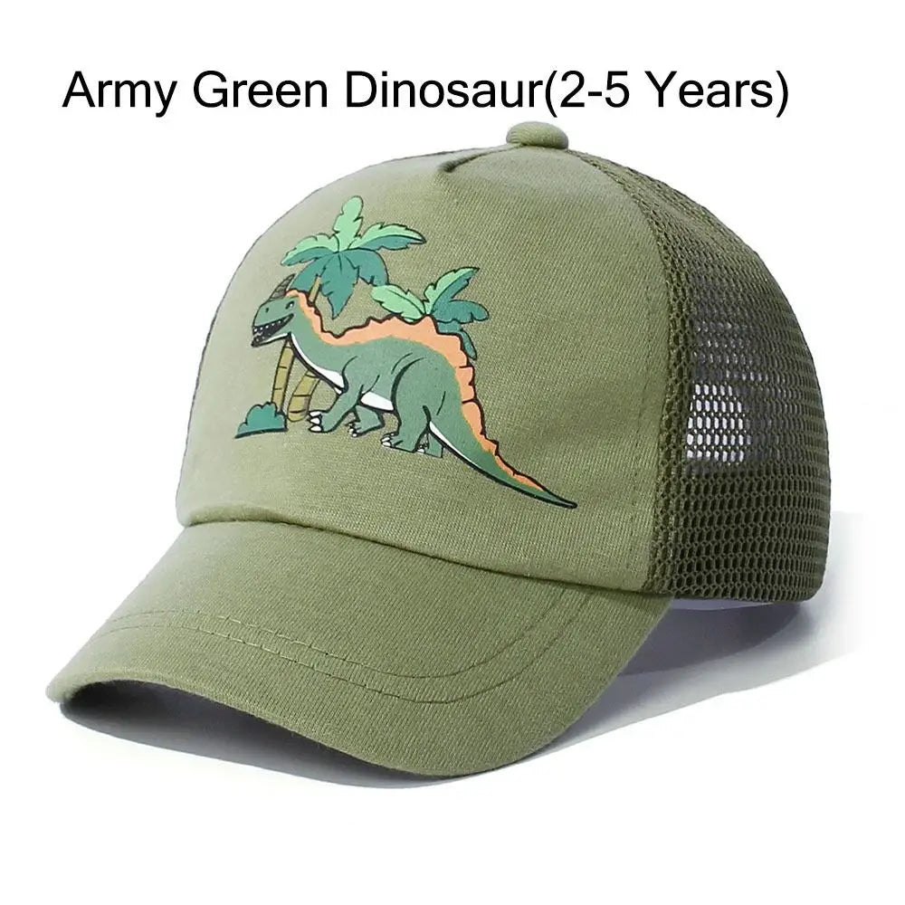 Adjustable Baseball Hat Dinosaur Printed Quick Drying Mesh Baseball Hat