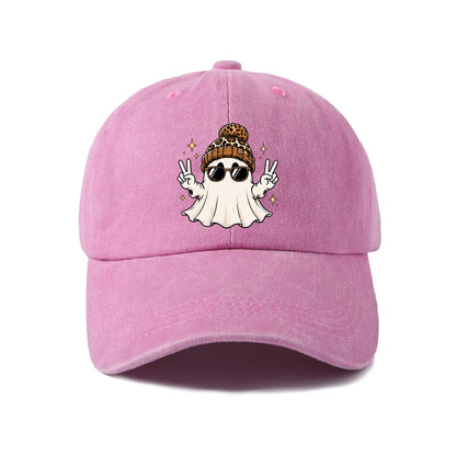 Cool Ghost with Sunglasses Graphic Baseball Cap