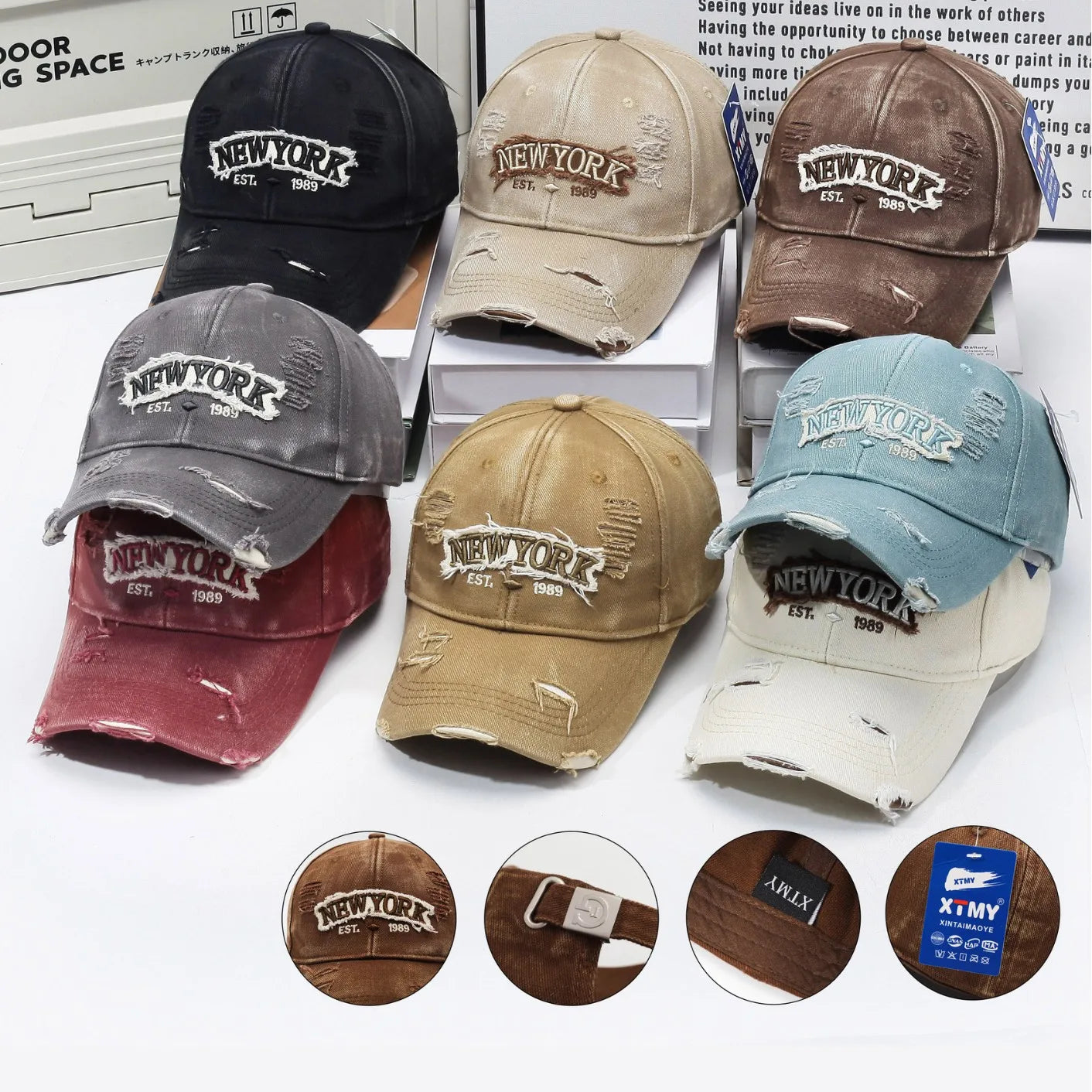 Letter New York Broken Hole Baseball Cap