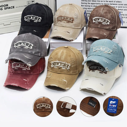 Letter New York Broken Hole Baseball Cap
