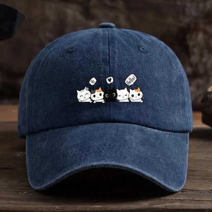 Cute Five Kittens Printed Baseball Hat