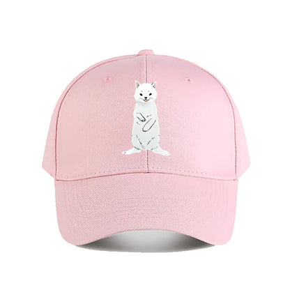 White Cartoon Cat Plush Decor Toy Baseball Cap