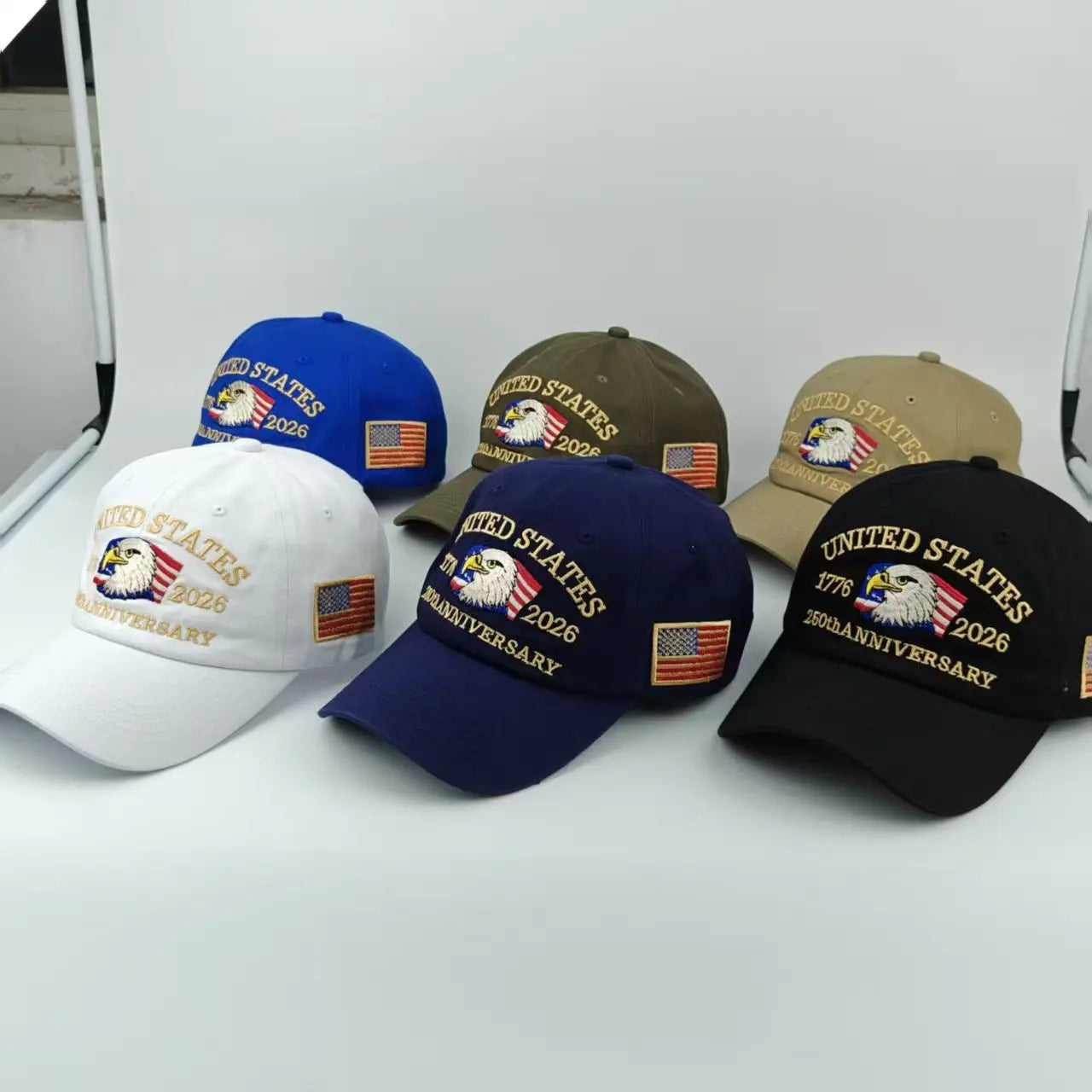 250th Anniversary Hat USA Patriotic Baseball Caps Eagle Embroidered Baseball Hats