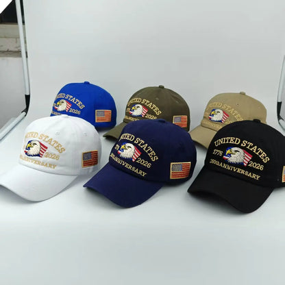 250th Anniversary Hat USA Patriotic Baseball Caps Eagle Embroidered Baseball Hats