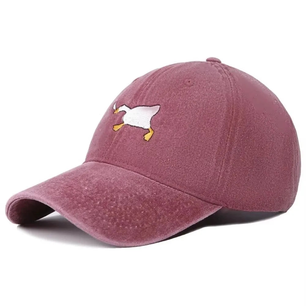 Baseball Cap With Goose Pattern