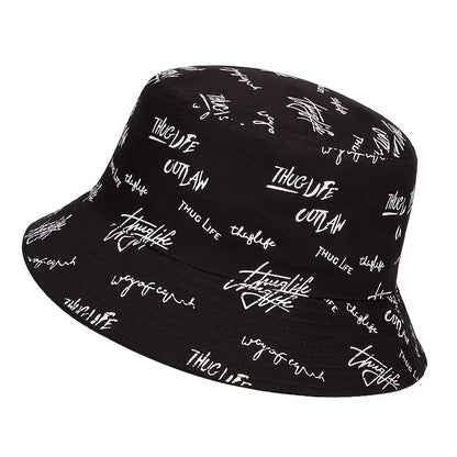 Unisex Letter Embroidery Printing Personality Bucket Hats Fishermen Caps Sunscreen Hat