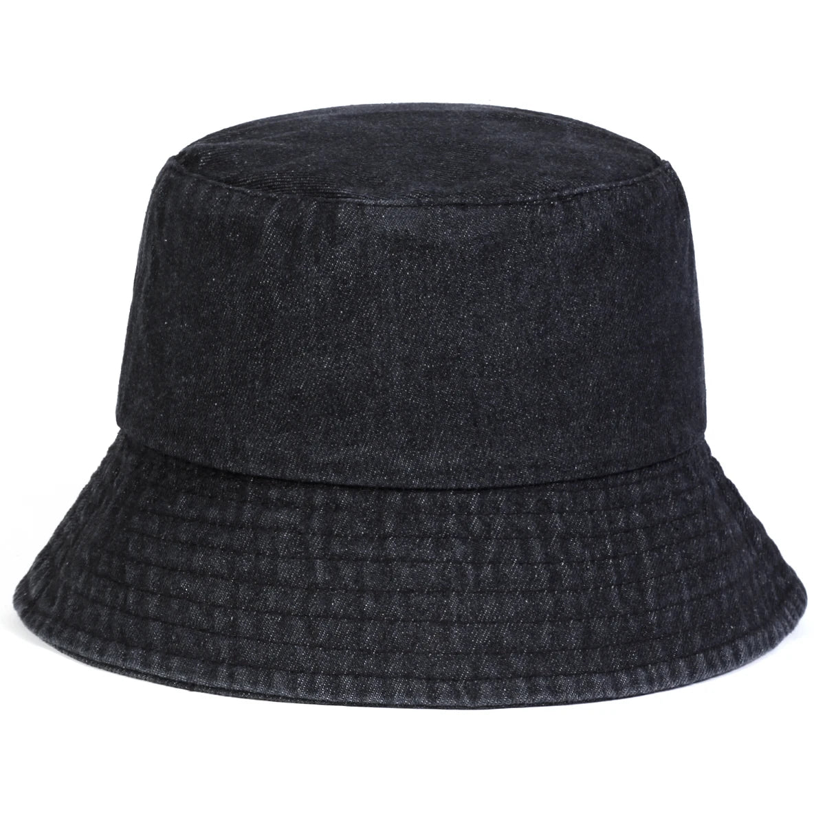 Unisex Light Board Solid Color Denim Bucket Hats Fishermen Caps