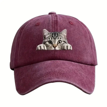 Trend Embroidery Cat Baseball Cap Cool Cat Hat