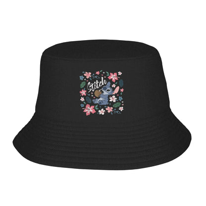 Stitch Christmas Bucket Hat For Unisex Summer Lilo Stitch Sun Hat Hip Hop Foldable
