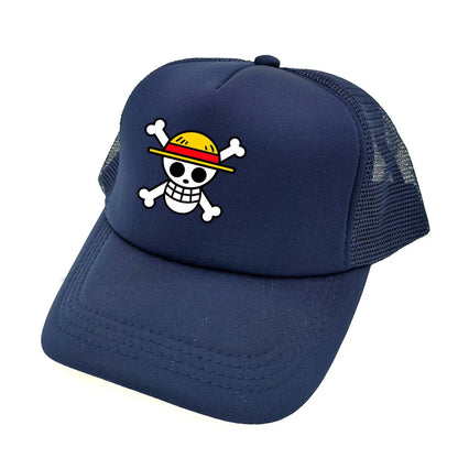 Monkey D Luffy Trucker Cap Men Anime One Piece Straw Hat Baseball Cap