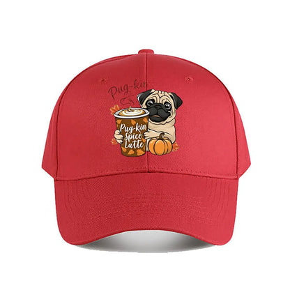 Pug Pumpkin Spice Latte Baseball Cap
