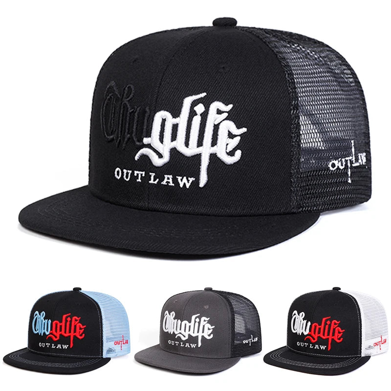 Personalized New Fashion Webhat Thug LIFE Embroidered Hip Hop Hat Snapback Hat