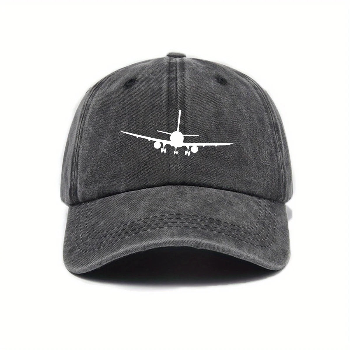 Airplane Printed Baseball Cap With Simple Design, Men's And Women's Outdoor Equipment