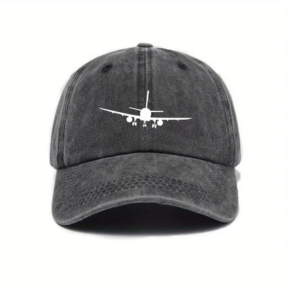 Airplane Printed Baseball Cap With Simple Design, Men's And Women's Outdoor Equipment
