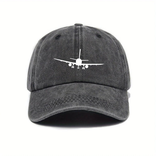 Airplane Printed Baseball Cap With Simple Design, Men's And Women's Outdoor Equipment