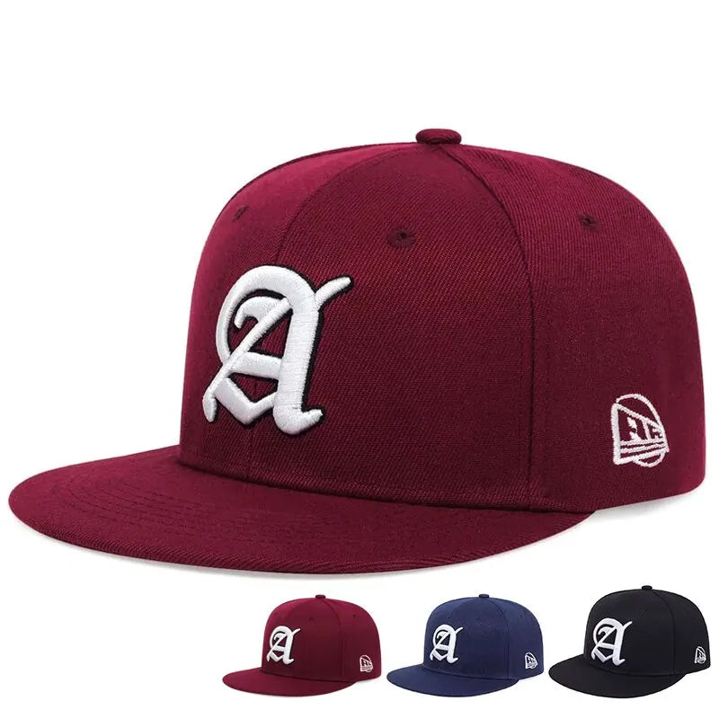 Unisex Personality A Letter Embroidery Hip-hop Hats Snapback Caps Baseball Caps Sunscreen Hat