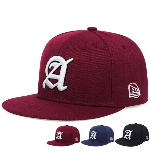 Unisex Personality A Letter Embroidery Hip-hop Hats Snapback Caps Baseball Caps Sunscreen Hat