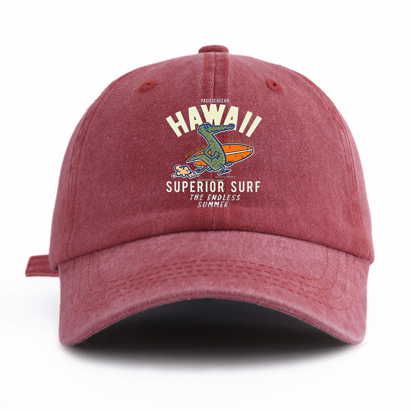 HAWAII Print Washed Baseball Cap