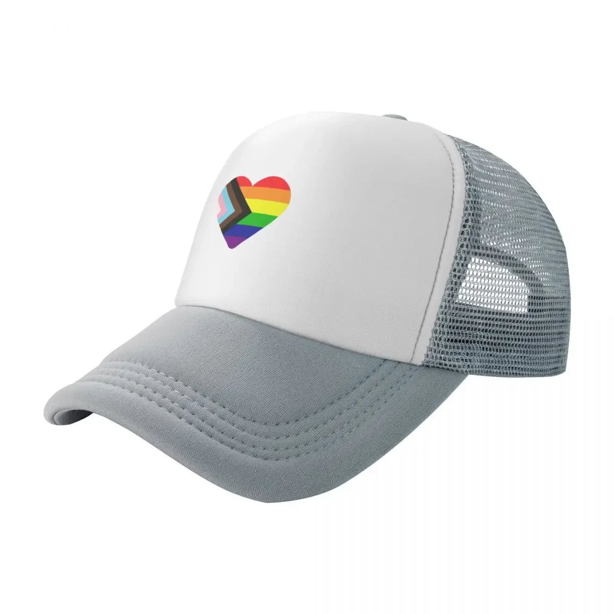Progress Pride Flag Heart Baseball Cap