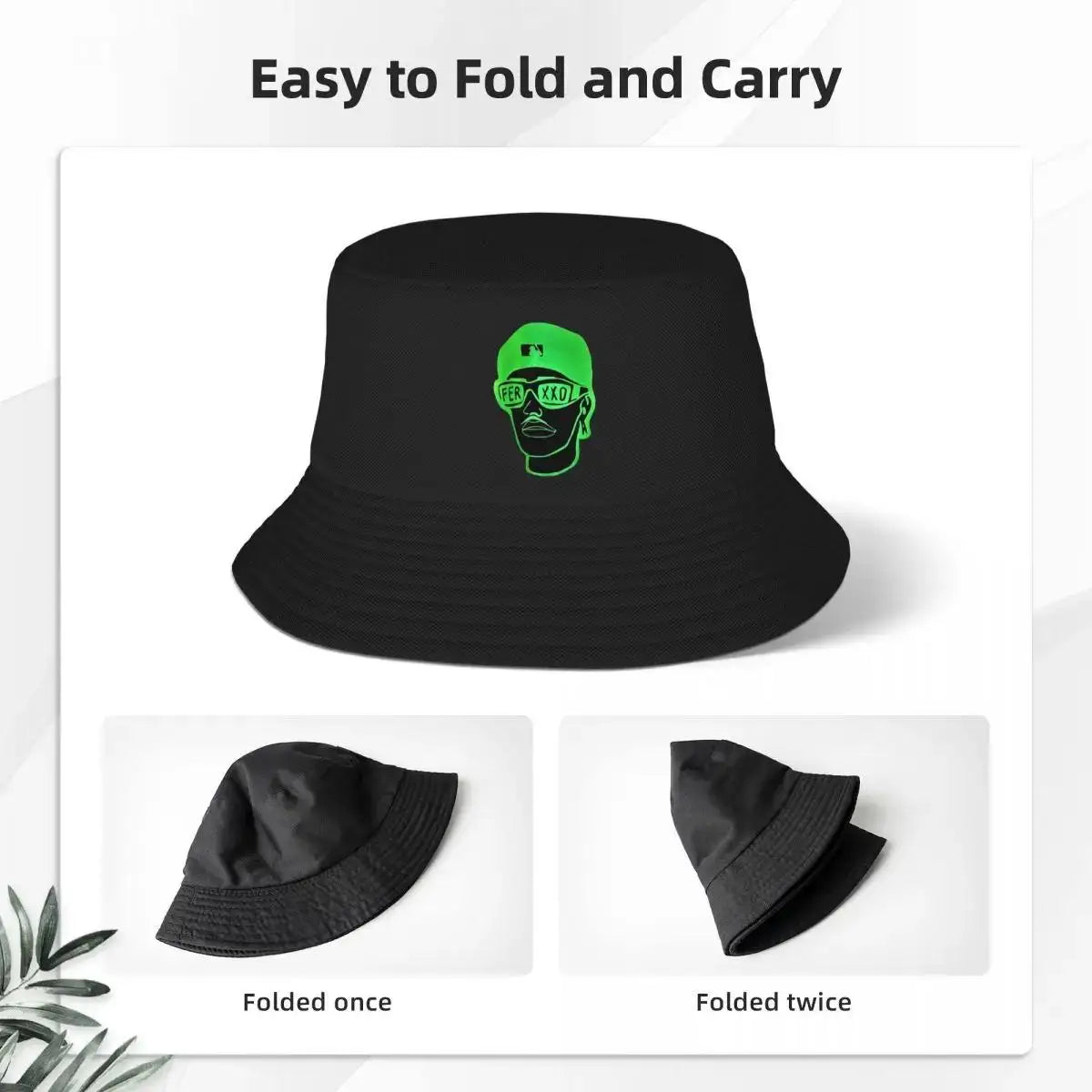 Custom Unisex Pop Singer Feid Ferxxo Bucket Hat Travel Beach Summer Camping Hat