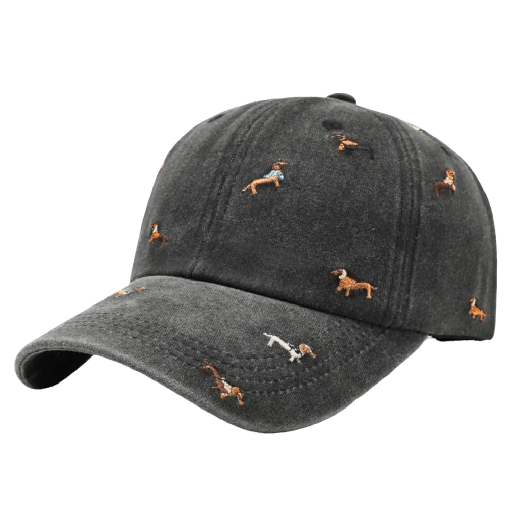 Fashion Punk Embroidery Puppy Cap Baseball Cap