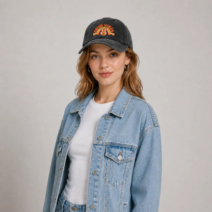 Good Vibes Rabbit Graphic Baseball Cap