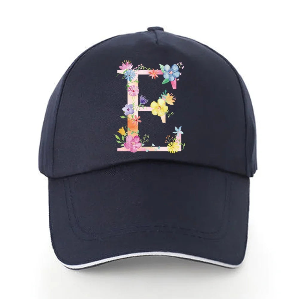 Men Baseball Cap Pure Cotton Adjustable Back Buckle Hat Pink Letter Print