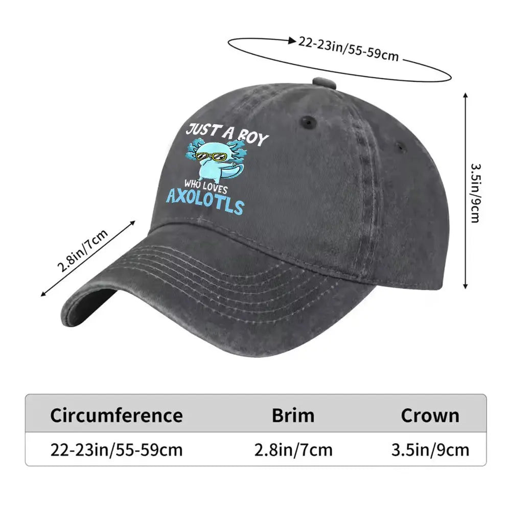 Funny Axolotl Vintage Washed Baseball Cap