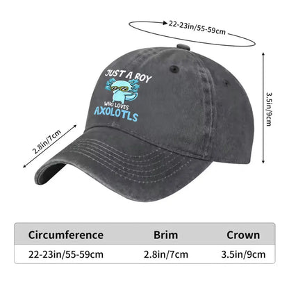 Funny Axolotl Vintage Washed Baseball Cap