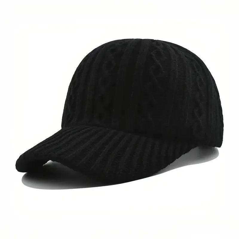 Trendy Knitted Baseball Cap For Men And Women - Autumn/Winter Fashion Peaked Hat