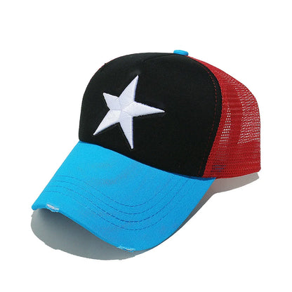 Streetwear 3D Star Embroidery Mesh Baseball Cap