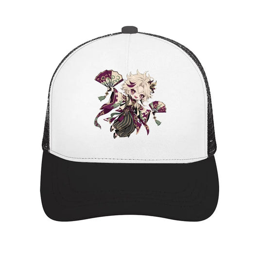 Playful Chibi Demon Fan Mascot Mesh Baseball Cap
