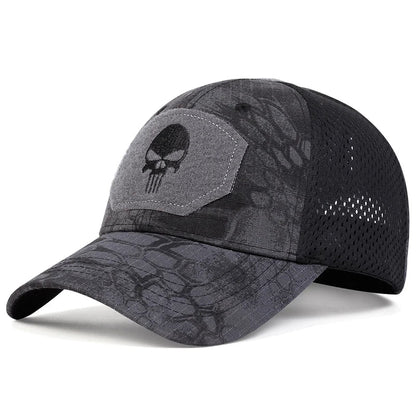 Unisex Skull Embroidery Baseball Net Caps
