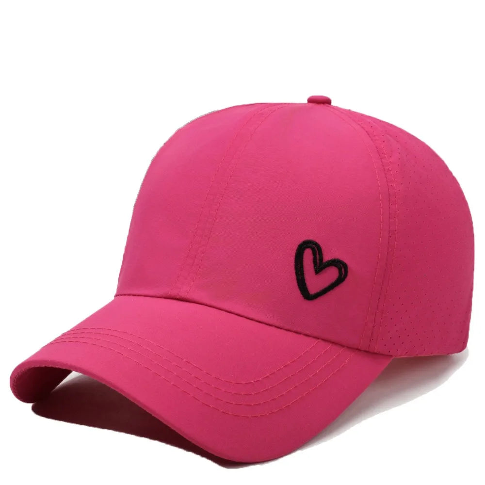 Fashion Love Heart Ponytail Baseball Cap