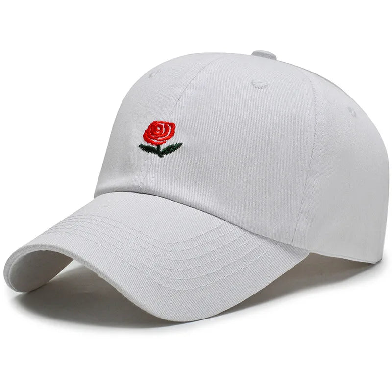 Unisex Rose Embroidery Baseball Cap For Men Women Flower Cap