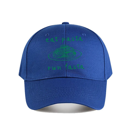 Pink Baseball Cap Eat Pasta Run Fasta Baseball Cap