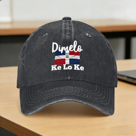 Dimelo Ke Lo Ke Dominican Republic Flag Washed Baseball Cap