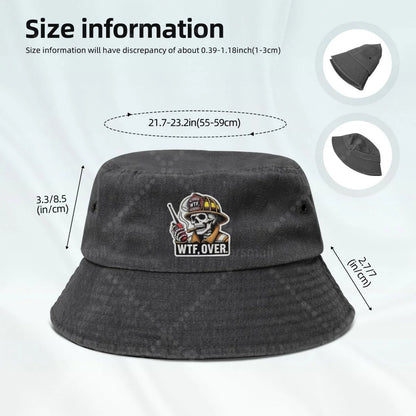 WTF,Over Unisex Cotton Bucket Hats Adjustable Outdoor Sun Hat For Beach Travel