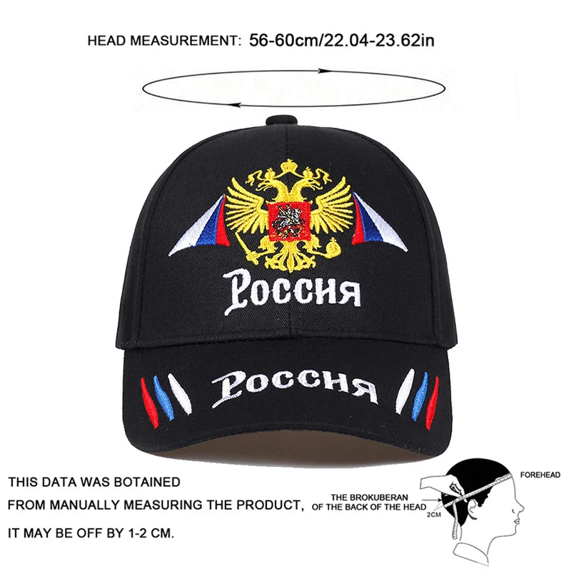 Unisex Double Headed Eagle Embroidery Baseball Caps Spring Autumn
