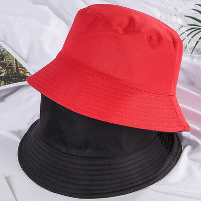 Double-sided Wearing Cap Solid Color Bucket Hat Men Women