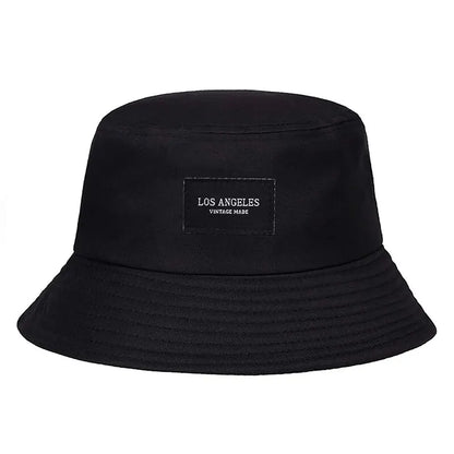 Unisex LOS ANGELES Letter Sticker Bucket Hats Fishermen Caps